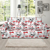 Yorkshire Terrier Pattern Print Design 04  Sofa Slipcover