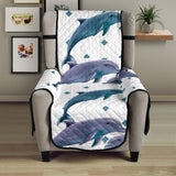 Dolphins pattern dotted background Chair Cover Protector