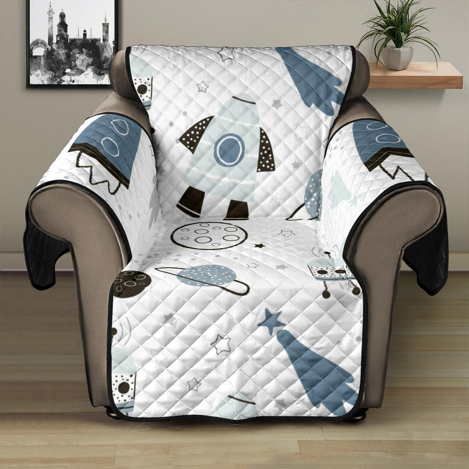 Hand drawn space elements space rocket star planet space probe Recliner Cover Protector