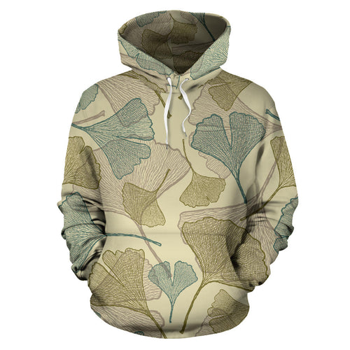Ginkgo Leaves Design Pattern Men Women Pullover Hoodie