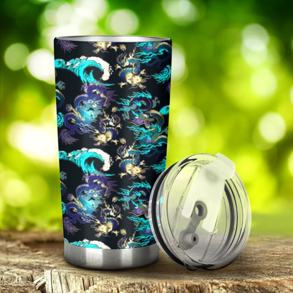 Dragon Sea Wave Pattern Tumbler