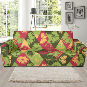 Cool Geometric Lime Pattern Sofa Slipcover