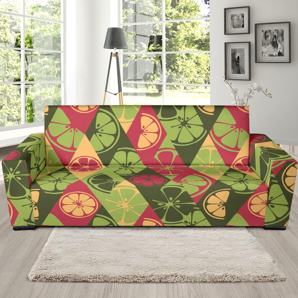 Cool Geometric Lime Pattern Sofa Slipcover