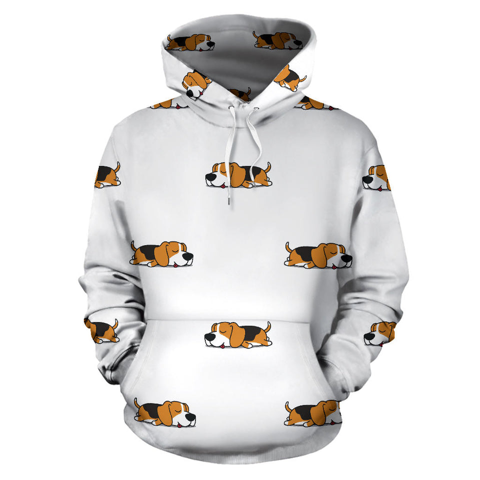 Cute Beagle Dog Sleeping Pattern Men Women Pullover Hoodie
