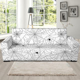 Spider Web Cobweb Pattern White Background Sofa Slipcover