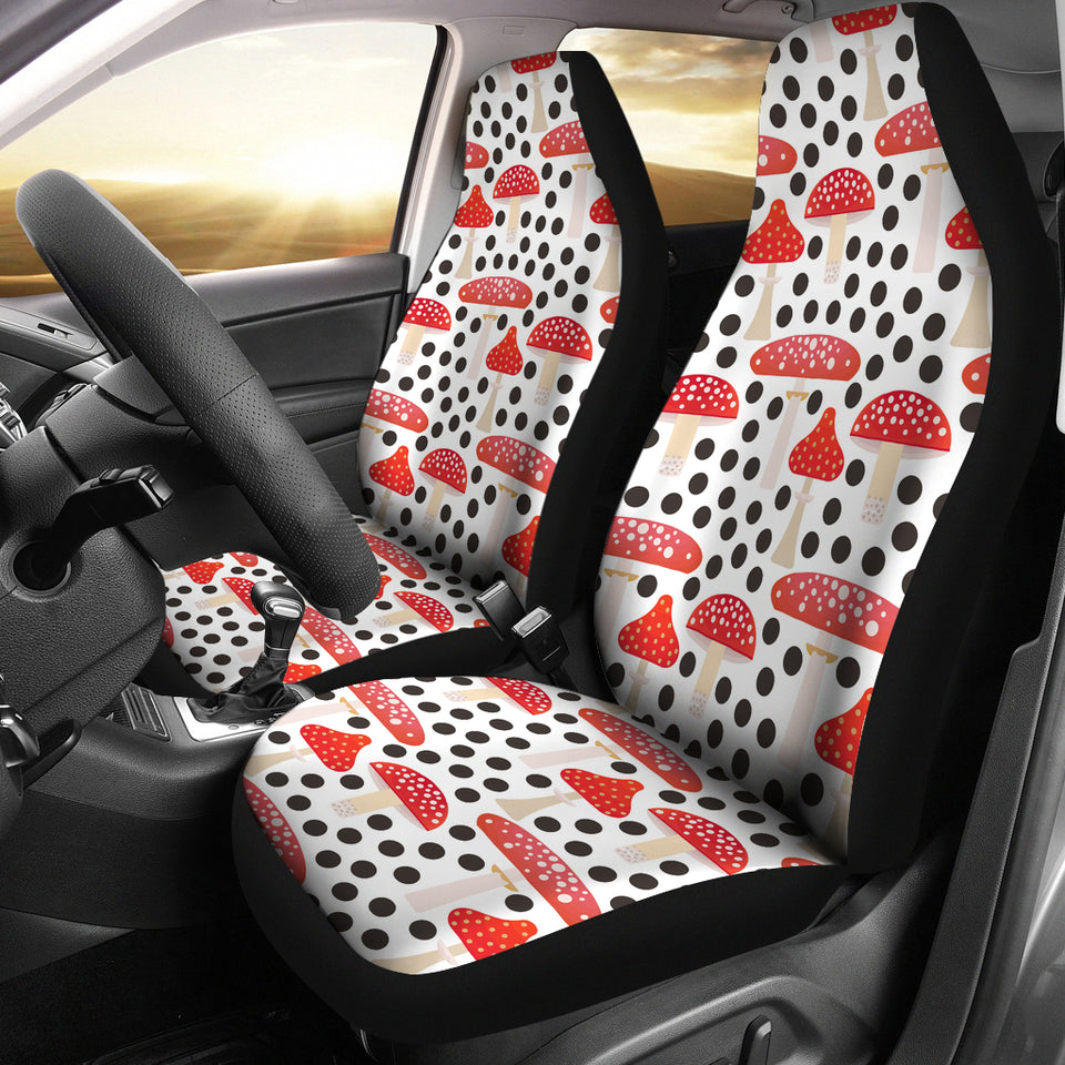 Red Mushroom Dot Pattern Universal Fit Car Seat Covers