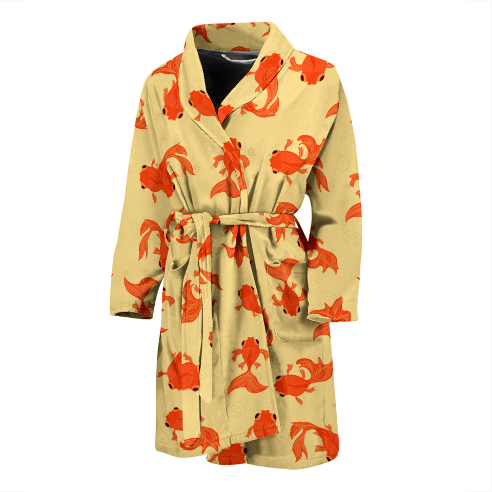 Goldfish Pattern Print Design 02 Men's Bathrobe