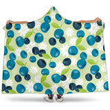 Blueberry Flower Pattern Hooded Blanket