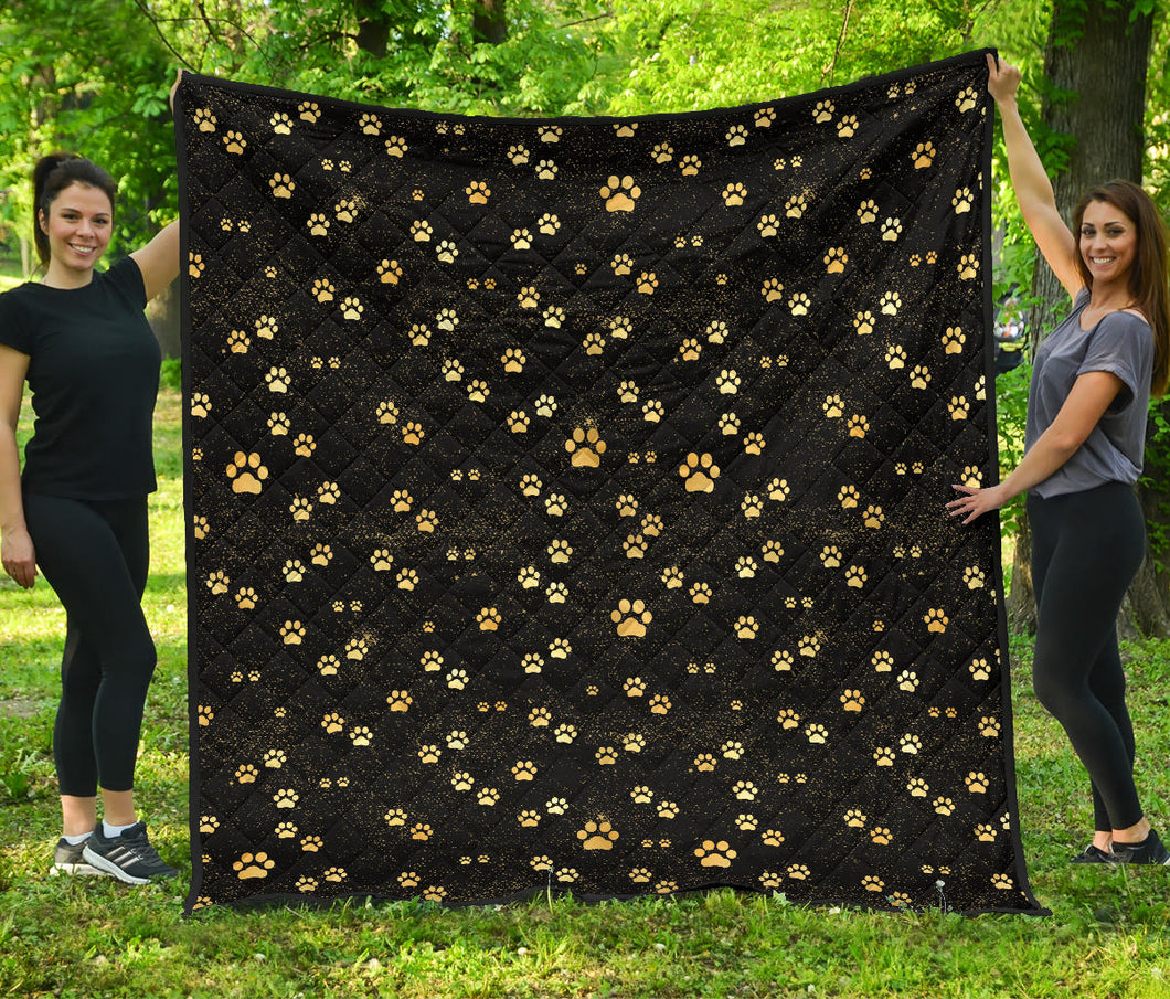 Dog Paws Pattern Print Design 05 Premium Quilt