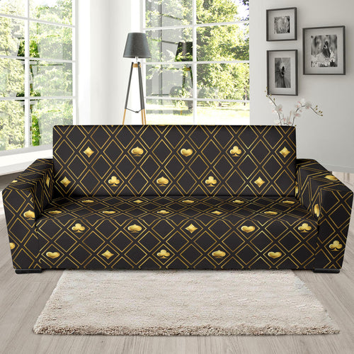 Casino Cards Suits Pattern Print Design 01 Sofa Slipcover