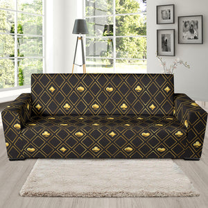 Casino Cards Suits Pattern Print Design 01 Sofa Slipcover