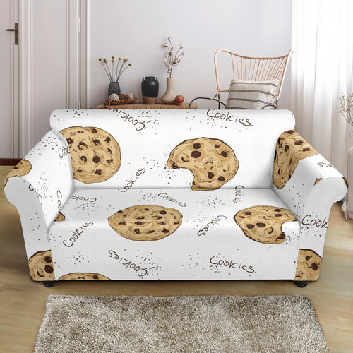 Sketch Style Cookie Pattern Loveseat Couch Slipcover