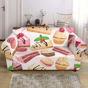 Cake Cupcake Sweets Pattern Loveseat Couch Slipcover