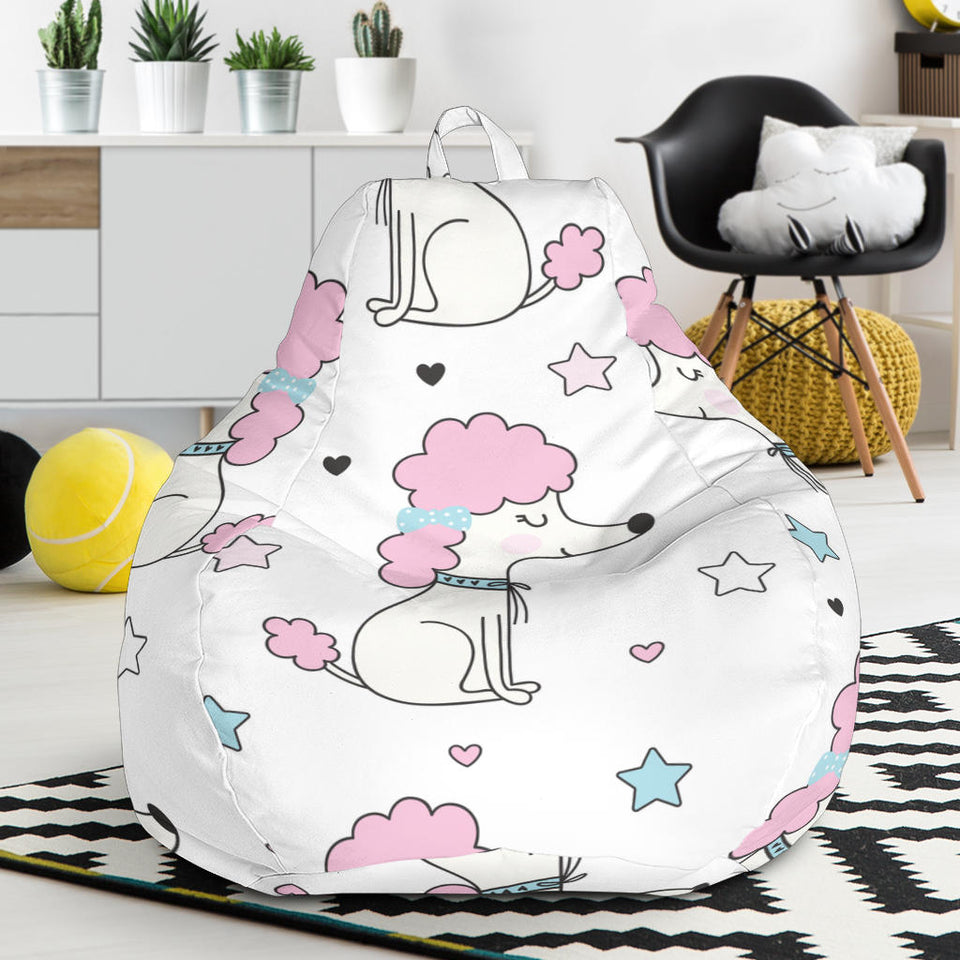 Cute Poodle Dog Star Pattern Bean Bag Cover