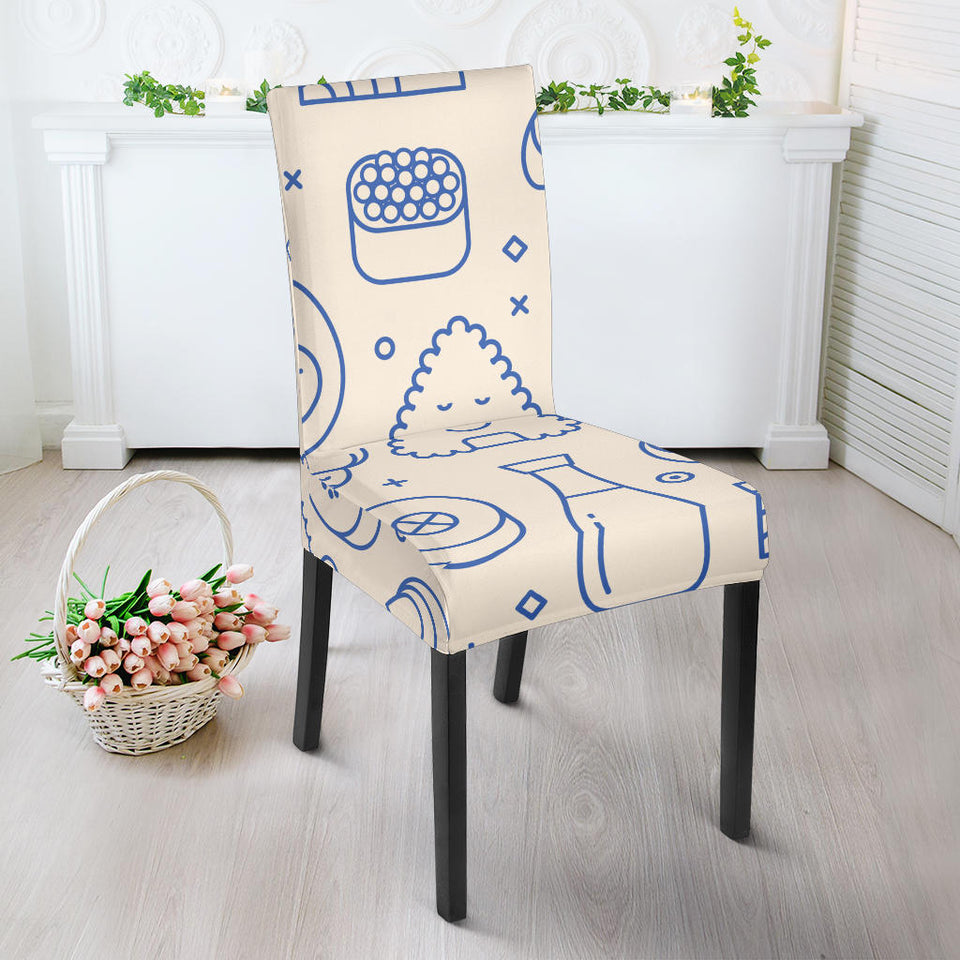 Cute Sushi Icon Pattern Dining Chair Slipcover