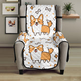 Cute corgi heart star bone pattern Chair Cover Protector