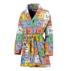 Chemistry Periodic Table Pattern Print Design 01 Women's Bathrobe