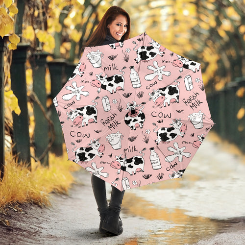 Cows Milk Product Pink Background Umbrella
