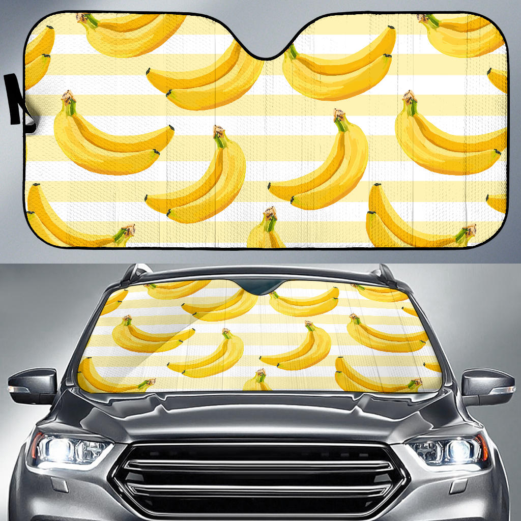 Banana Pattern Blackground Car Sun Shade