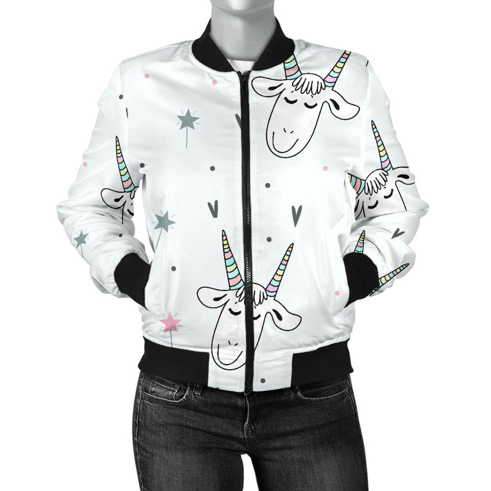 Cute Goat Design Pattern Women'S Bomber Jacket