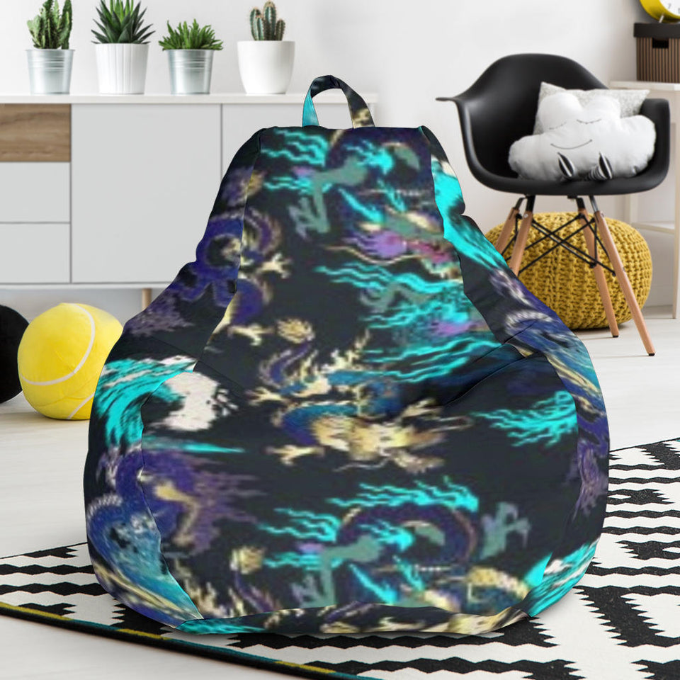 Dragon Sea Wave Pattern Bean Bag Cover