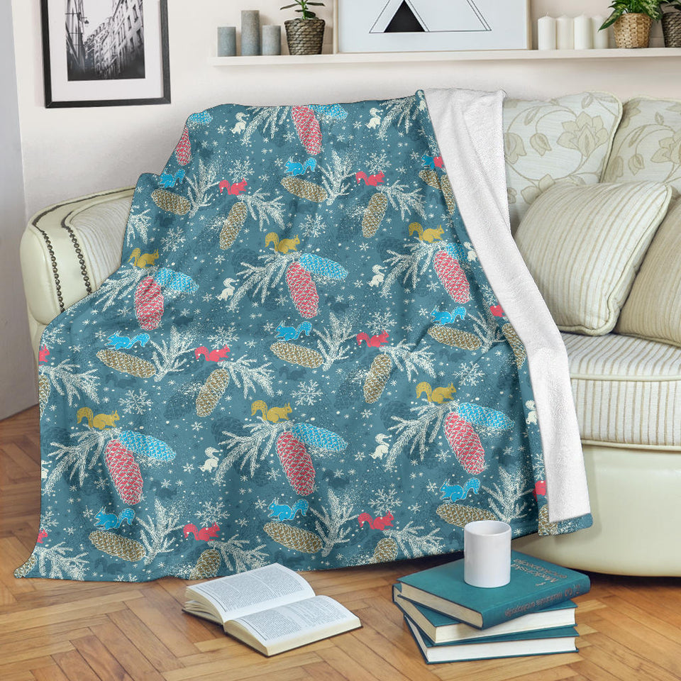 Squirrel Pattern Print Design 01 Premium Blanket