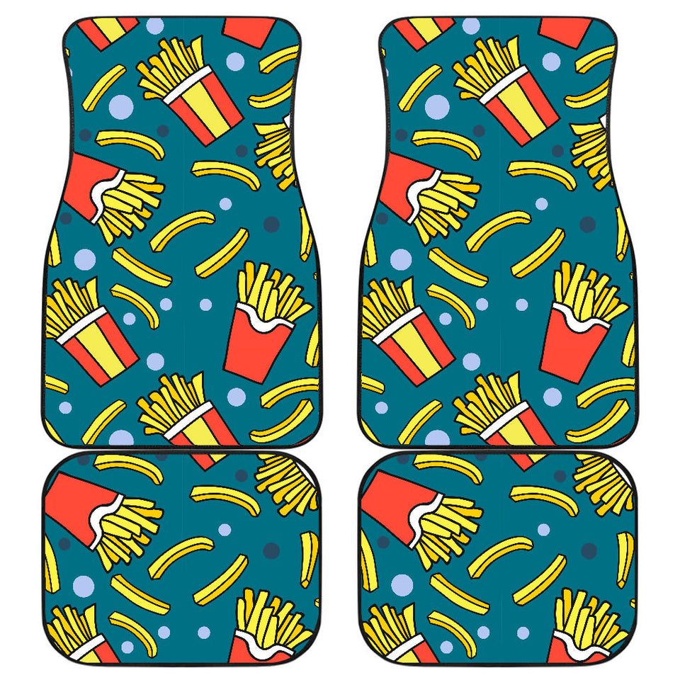 French Fries Red Paper Box Pattern Front And Back Car Mats