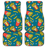 French Fries Red Paper Box Pattern Front And Back Car Mats