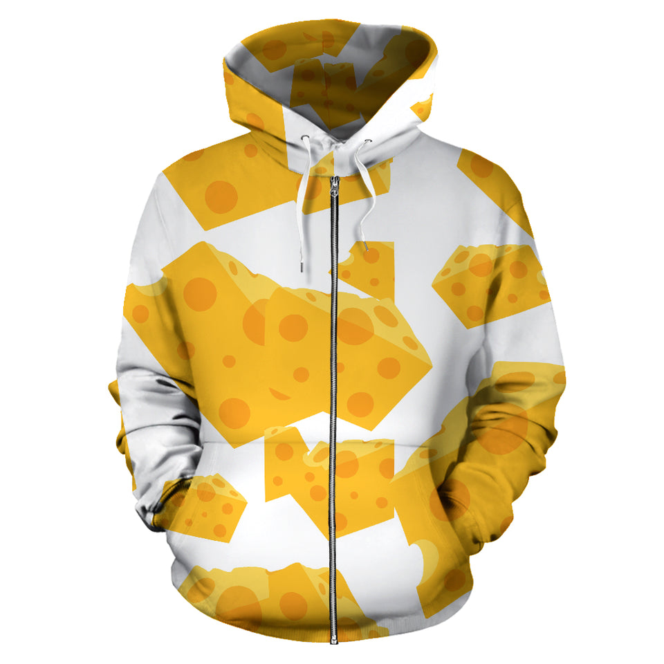 Cheese Slice Pattern Zip Up Hoodie