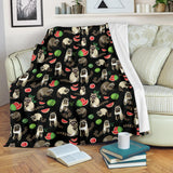Raccoon Watermelon Pattern Premium Blanket
