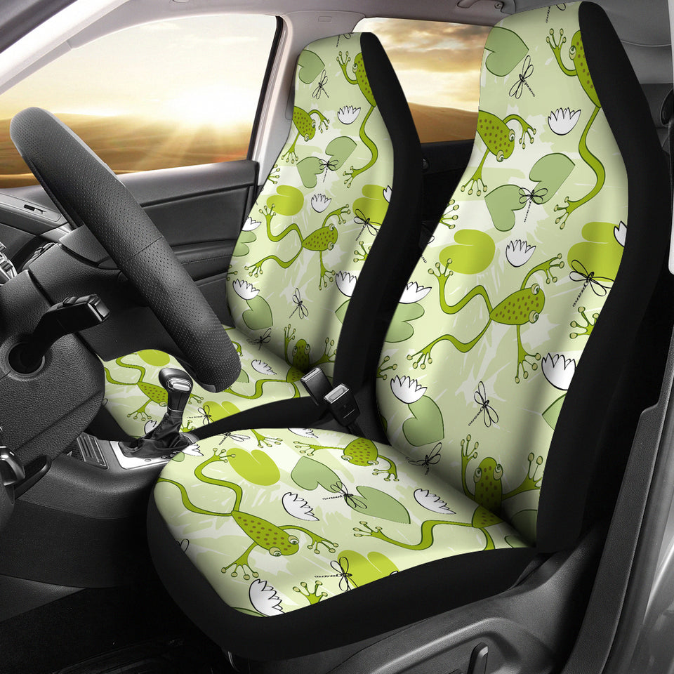 Cute Frog Dragonfly Pattern Universal Fit Car Seat Covers