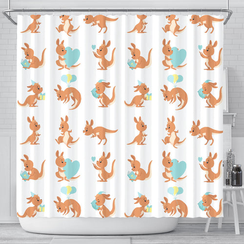 Cute Kangaroo Pattern Shower Curtain Fulfilled In US