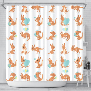 Cute Kangaroo Pattern Shower Curtain Fulfilled In US