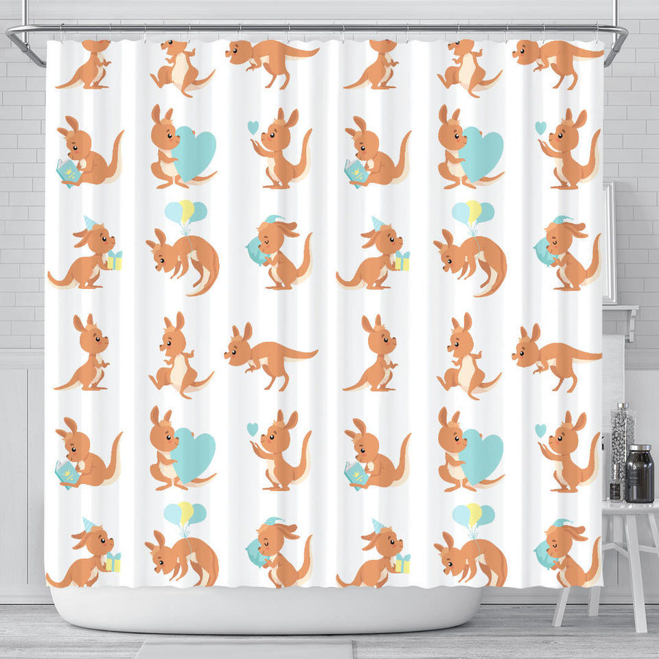 Cute Kangaroo Pattern Shower Curtain Fulfilled In US