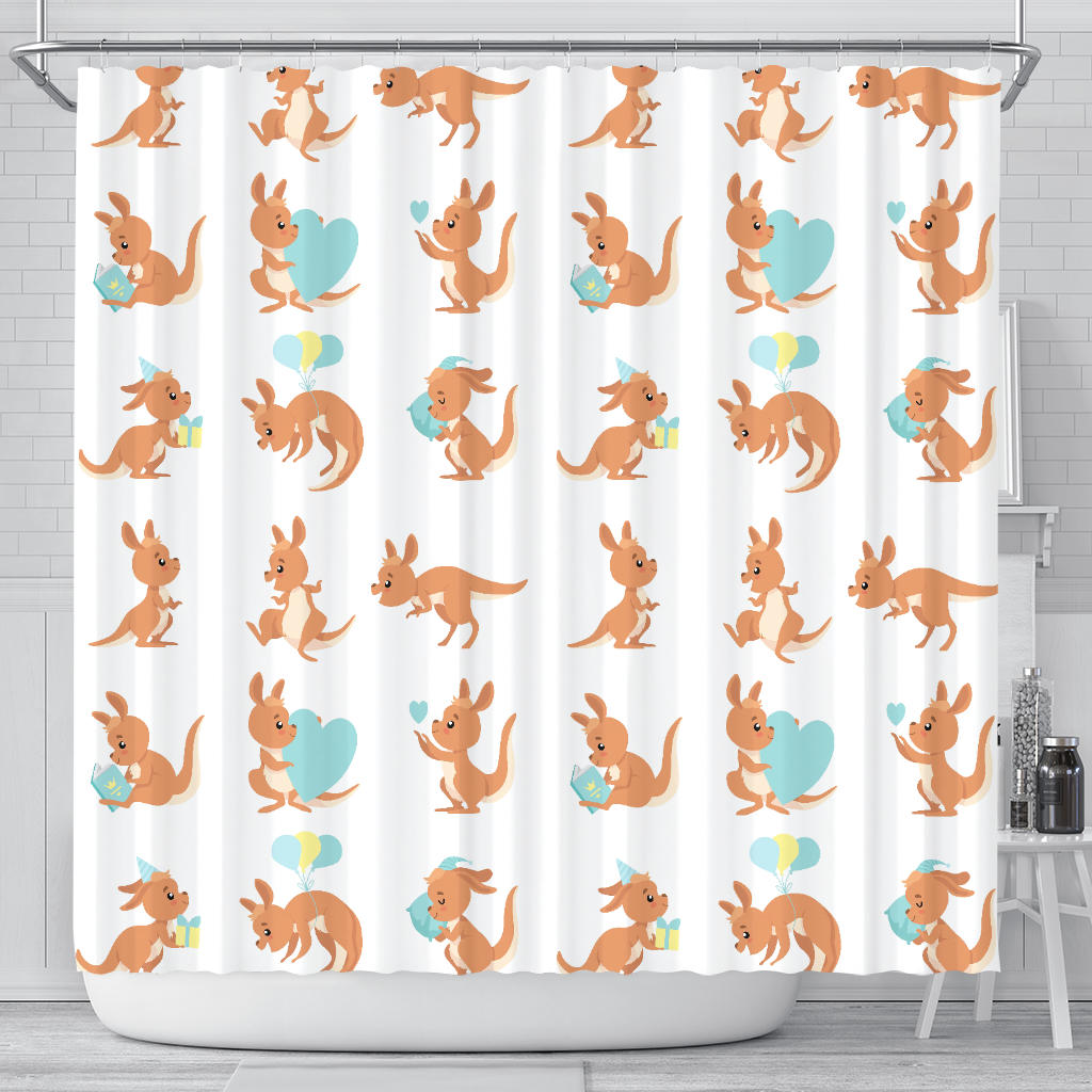 Cute Kangaroo Pattern Shower Curtain Fulfilled In US