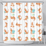 Cute Kangaroo Pattern Shower Curtain Fulfilled In US