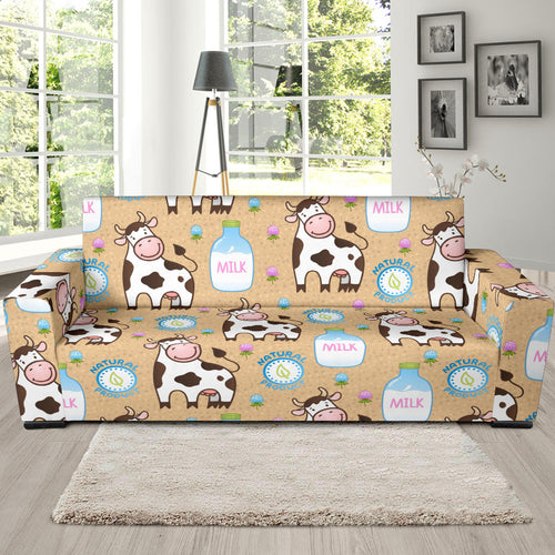 Cow Bottle Of Milk Pattern Sofa Slipcover