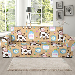 Cow Bottle Of Milk Pattern Sofa Slipcover