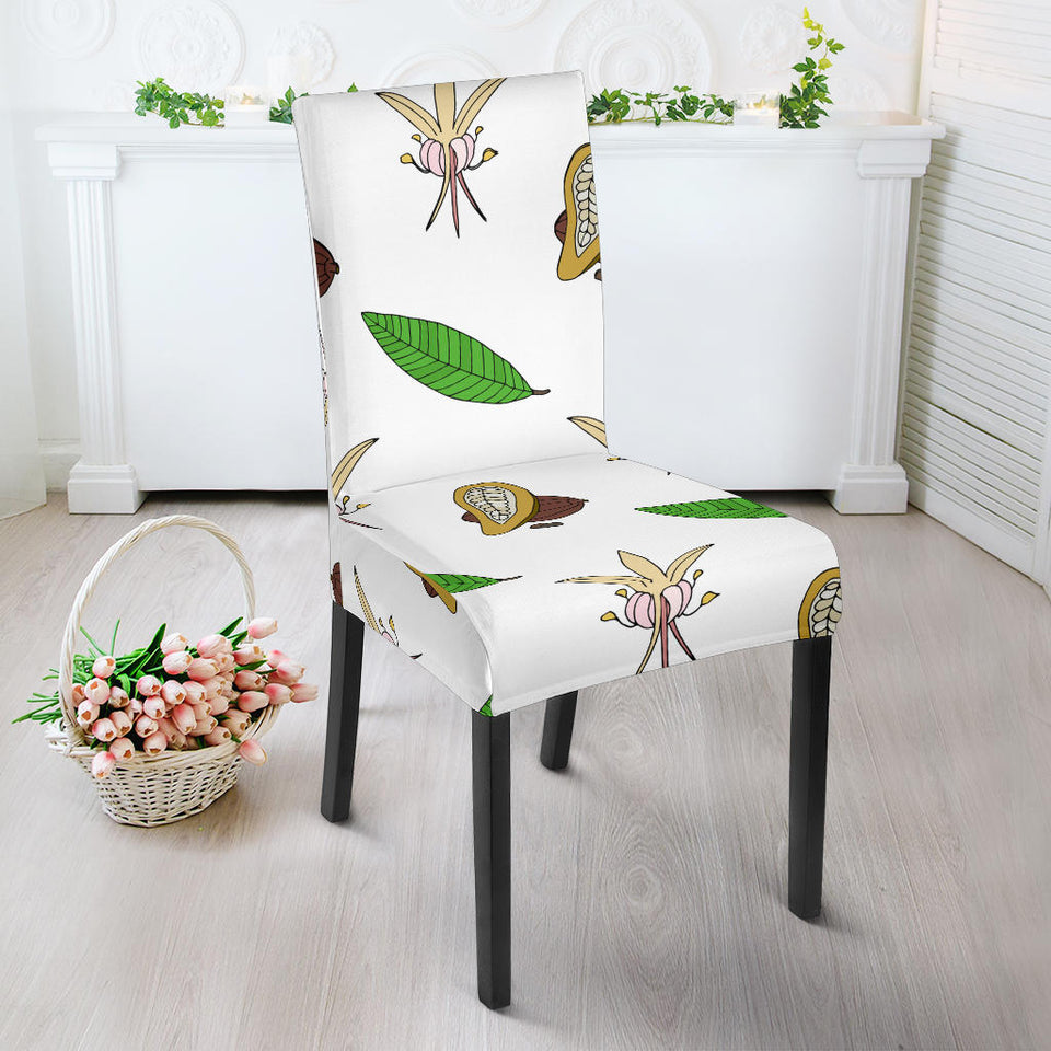 Color Hand Drawn Cocoa Pattern Dining Chair Slipcover