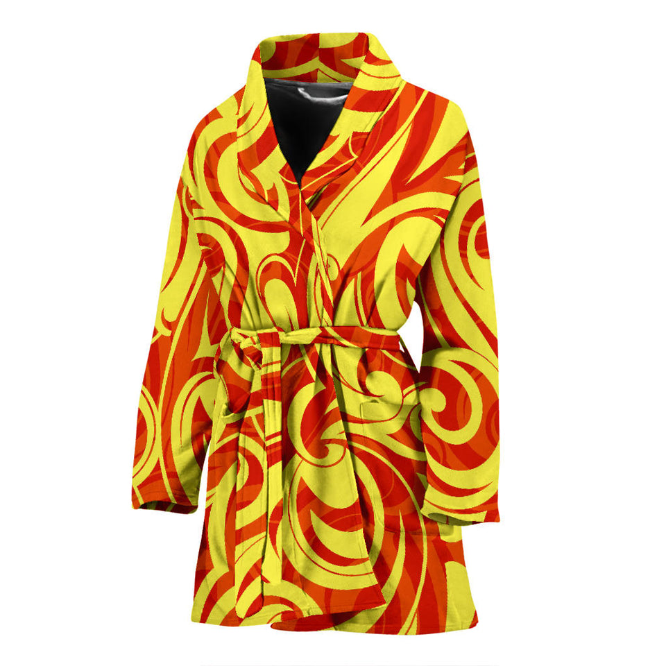 Fire Flame Design Pattern Women'S Bathrobe