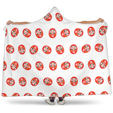 Daruma Japanese Wooden Doll Pattern Hooded Blanket