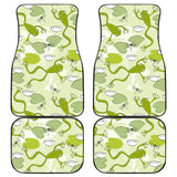 Cute Frog Dragonfly Pattern Front And Back Car Mats