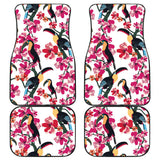 Toucan Flower Design Pattern Front And Back Car Mats
