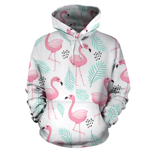 Cute Flamingo Pattern Men Women Pullover Hoodie