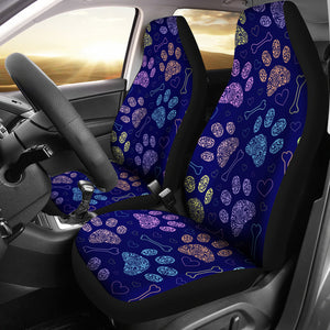 Dog Paws Pattern Print Design 02 Universal Fit Car Seat Covers