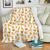 Golden Retriever Pattern Print Design 05 Premium Blanket