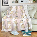 Cute Owl Leaf Premium Blanket
