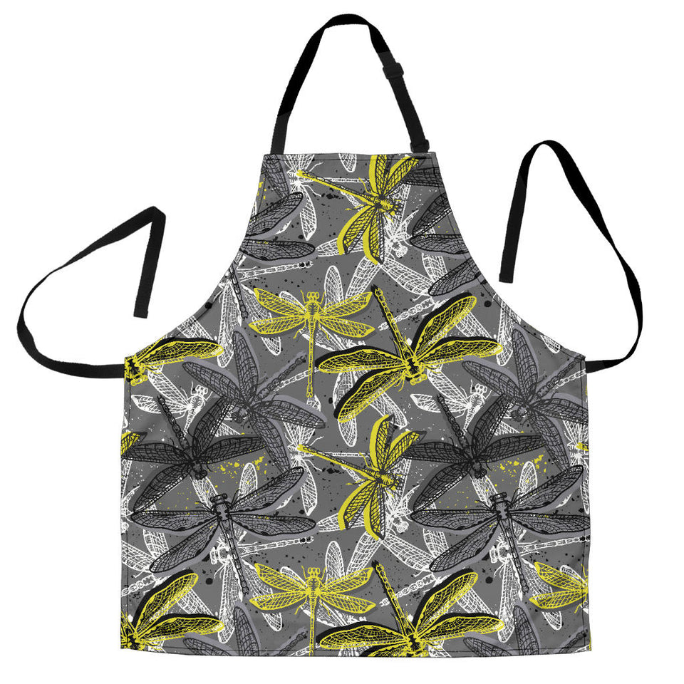 Hand Drawn Dragonfly Pattern Adjustable Apron