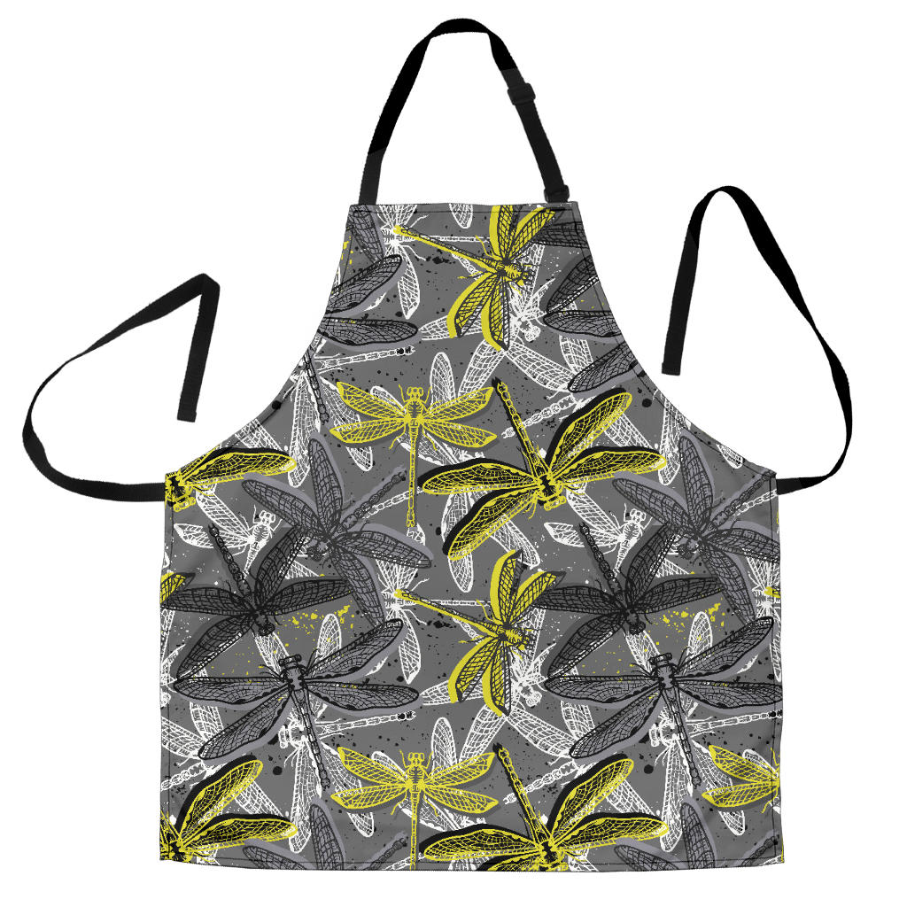 Hand Drawn Dragonfly Pattern Adjustable Apron