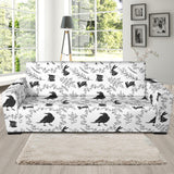 Crows Floral Wreath Rabbit Pattern Sofa Slipcover